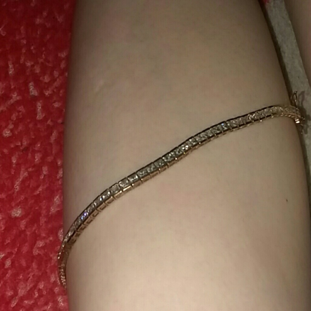 925 .cz gold bracelet with dimonds